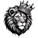 lion wearing crown behind slot machine surrounded tattoo design idea