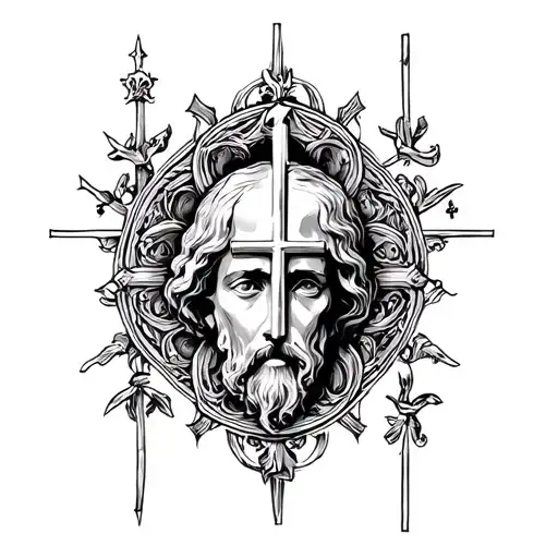 roman catholic tattoo design idea