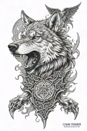 game of thrones stark wolf tattoo design idea