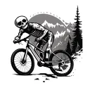 mtb rigid Skelleton ride over hate rudel est2017 tattoo design idea