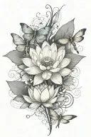 lotus flower, dragonfly tattoo design idea