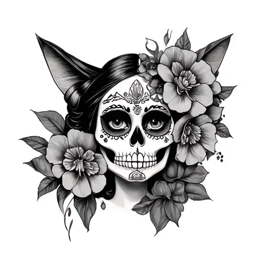 Mexican Catrina tattoo design idea