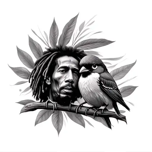 Bob Marley 3 Little Birds tattoo design idea