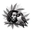 Bob Marley 3 Little Birds tattoo design idea