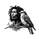 Bob Marley 3 Little Birds tattoo design idea