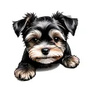 cute dog sitting tattoo design idea