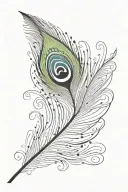 Colourful peacock feather tattoo design idea