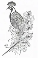 Colourful peacock feather tattoo design idea