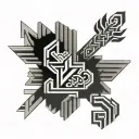 polynesian tattoo 8bit tattoo design idea