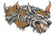 Viking wolf tattoo design idea