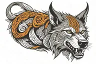 Viking wolf tattoo design idea