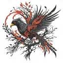 Phoenix Bird Inside A Tree Of Life tattoo design idea