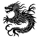 Vietnamese dragon simple tattoo design idea