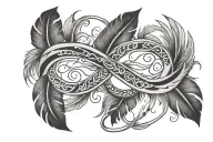 infinity sign feathers  tattoo design idea