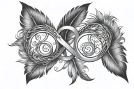 infinity sign feathers  tattoo design idea