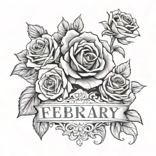 February 12, 1978 Roman numerals with roses and name NahNah tattoo design idea