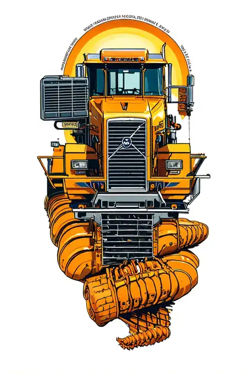 volvo 950f loading an catepillar 775G tattoo design idea
