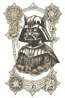 darth vader cat tattoo design idea