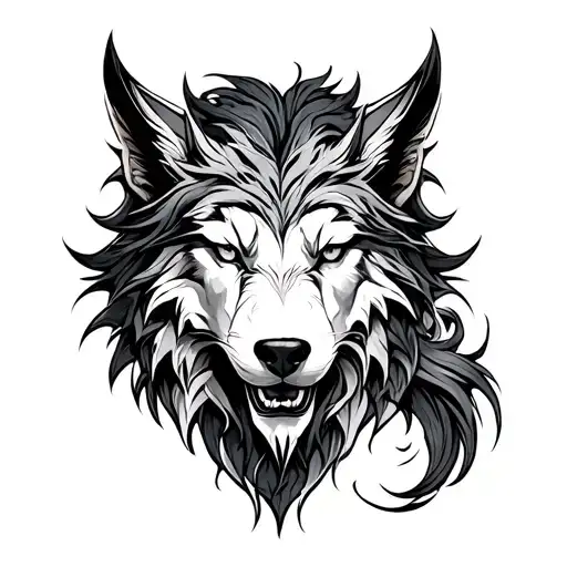 Hati And Skoll tattoo design idea