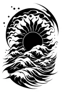 sublime sun waves tattoo design idea