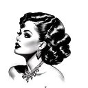 Black Pin Up Girl tattoo design idea