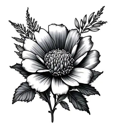 December And March Birth Flower tattoo design idea