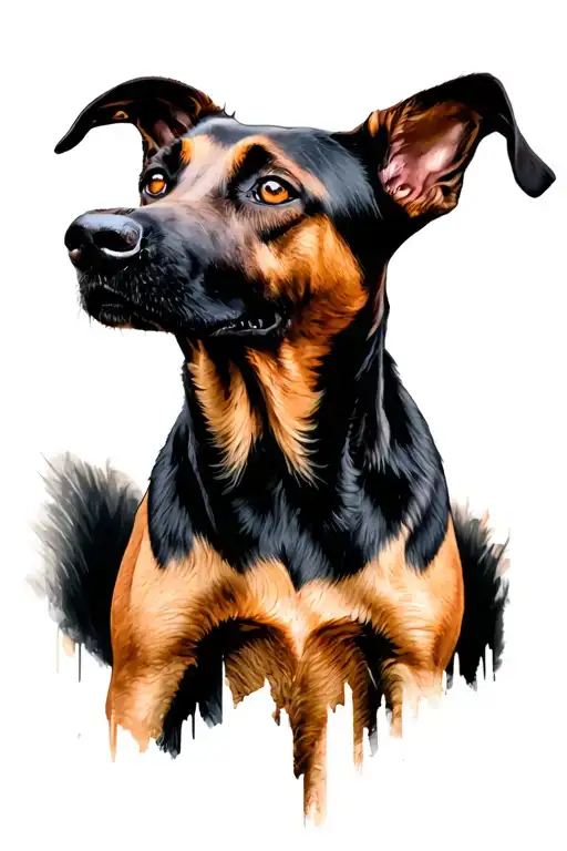 belgian malinois and lurcher x whippet tattoo design idea