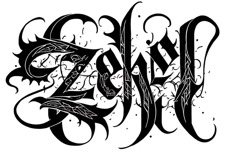 Ezekiel 25 17 written tattoo design idea