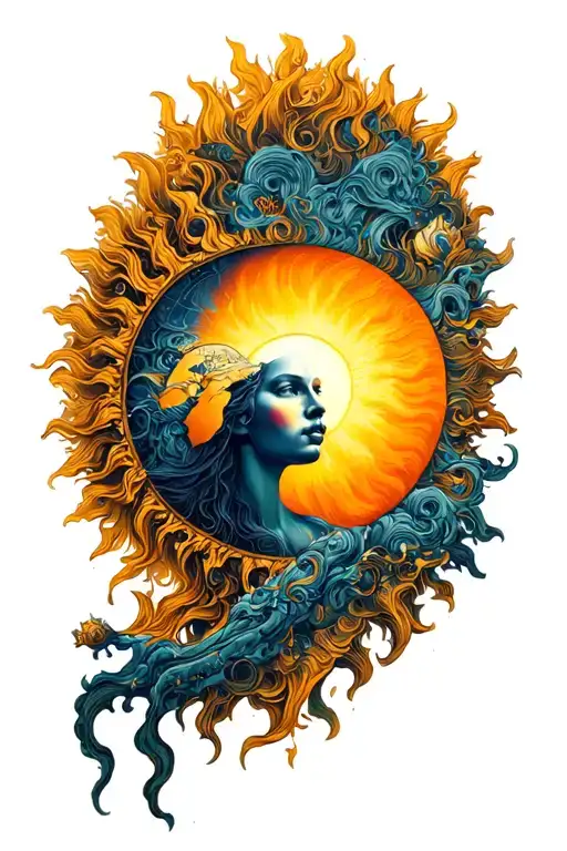 The sun is undefeated tattoo design idea