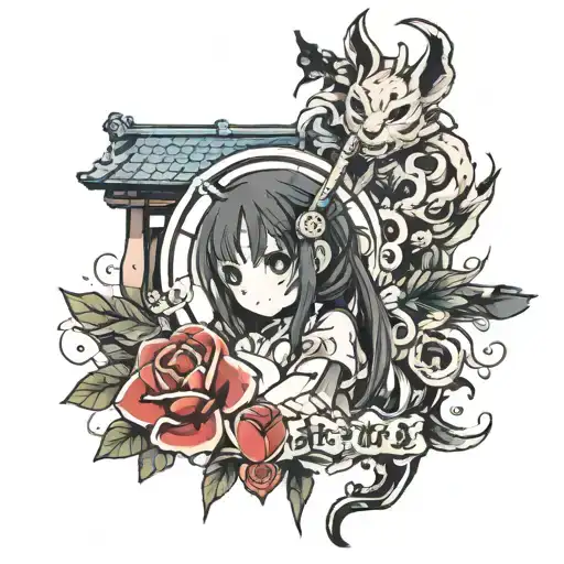 Japanese anime love you more than tattoo design idea