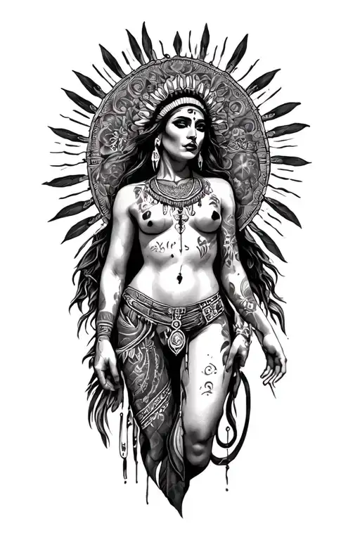 mestizo full body tattoo design idea