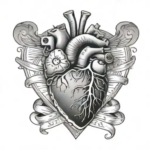 heart transplant June 29 anniversary date tattoo design idea