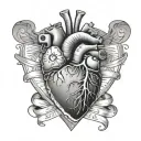 heart transplant June 29 anniversary date tattoo design idea