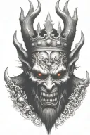 demon with crown tattoo design idea