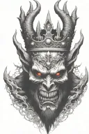 demon with crown tattoo design idea