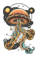 jellyfish in space tattoo design idea