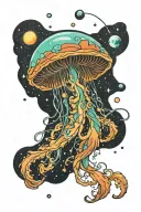 jellyfish in space tattoo design idea
