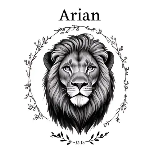 Baby lions named Arian and their birthdate. tattoo design idea