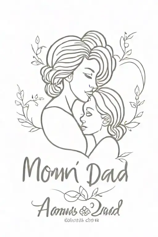 mom and Dad anniversary date tattoo design idea
