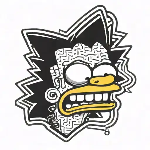 Bart Simpson face tattoo design idea