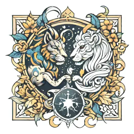 gemini and Leo tattoo design idea
