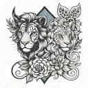 gemini and Leo tattoo design idea