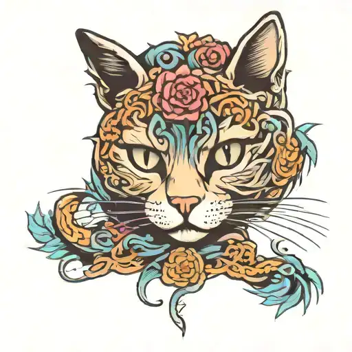 gluten free cat tattoo design idea