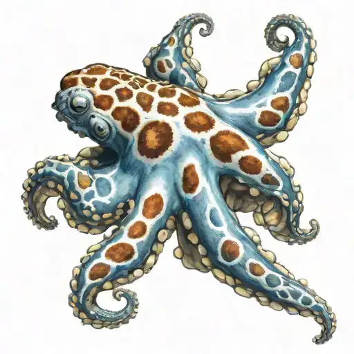 blue ringed octopus wrapped tattoo design idea