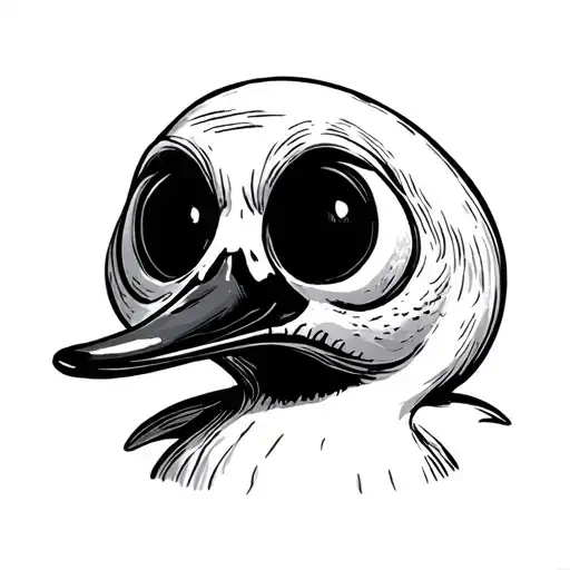 duck toy white and black Nightmare before Christmas tattoo design idea