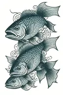 full tattoo arm sleeve American flag background, incorporate smaller fish American red snapper, sea trout, red fish, fis tattoo design idea