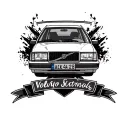 Volvo 840 dad memorial tattoo design idea