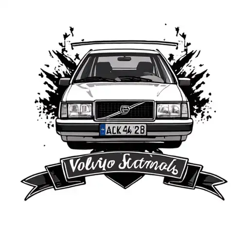 Volvo 840 dad memorial tattoo design idea