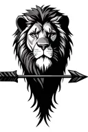 lion with arrow tattoo design idea