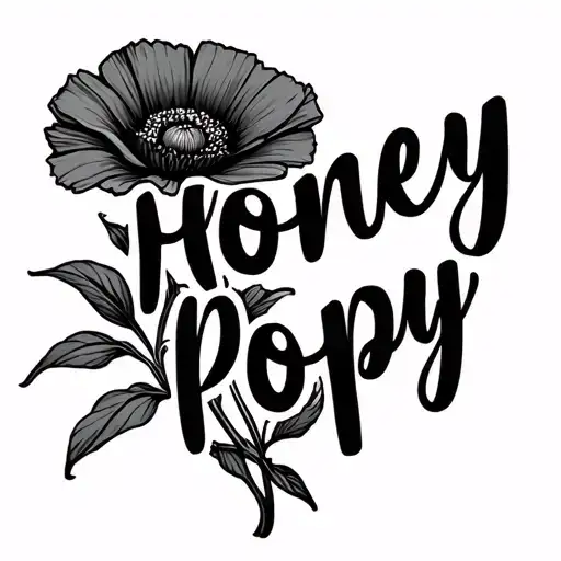 "Honey Poppy" April and September birth flower tattoo design idea